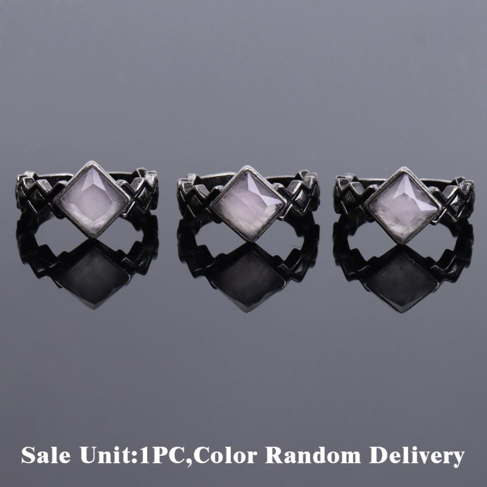 White Crystal Stone Ring Punk Style Amethyst Ring Newest Crystal Ring Fashion Accessories