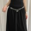 Fashionable Silver Metal Unique High-End Women’s Belt for Dresses Trendy Chain Accessory Design Versatile Waist Chain