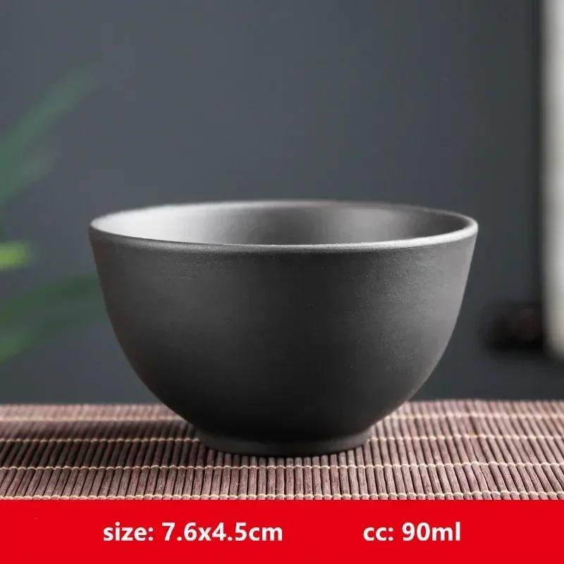 Retro Purple Clay Dragon Pattern Tea Bowl Zhu Mud Teacup Handmade Relief Dragon and Phoenix Tea Cup Portable Master Cup Tea Set