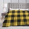 Soft Blanket Girls Boys Picnic Yellow Tartan Throw Blanket  Flannel Bedspread For Home Decor Novelty Sofa Bed Cover