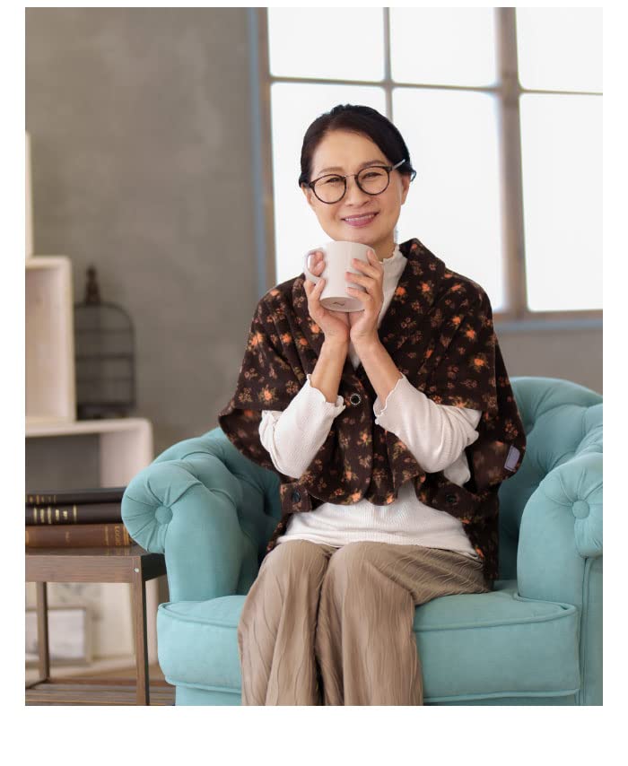 Mon Cardigan Enveloppe d'Épaule en Polaire pour et Personnes Âgées [KISS LIFE] Femmes, Grands-mères, Personnes Âgées, (marron) (kml110106a)