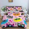 Cute Cat Bedding Set 2-3Pcs Bedroom Quilt Cover Set Single Double Size Polyester Duvet Cover Pillowcase for Adult Boy Girl