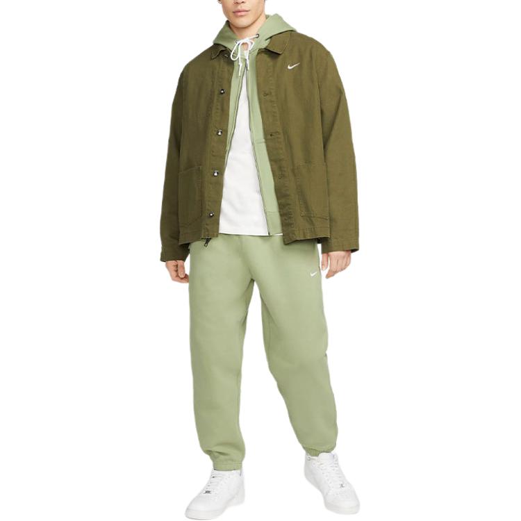 Nike Solo Swoosh Geborduurd Rits Hoodie Jas Heren Bovenkleding Groen DR0404-386