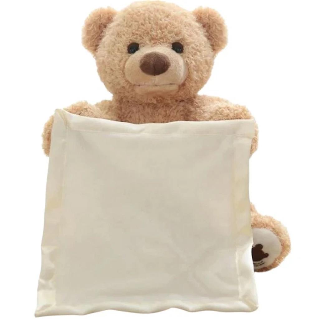 Bear Plush Interactive Soft Toy Hide And Seek Talking Electric Handkerchief  Bear Doll Kids For Gift