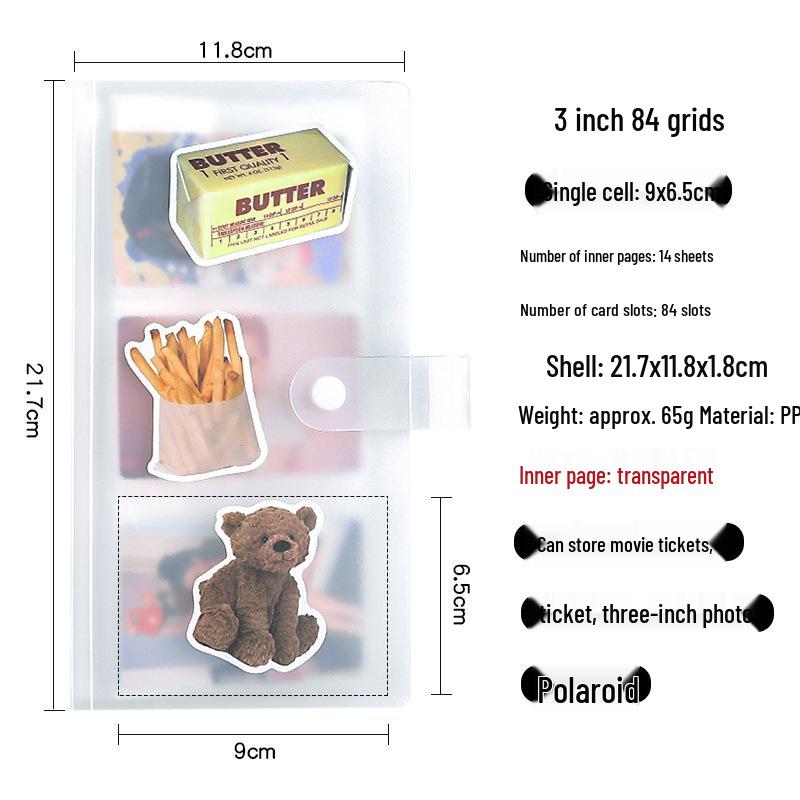 3-Zoll Polaroid Mini Transparentes Fotoalbum für Fotos, Tickets und Postkarten Scrapbook