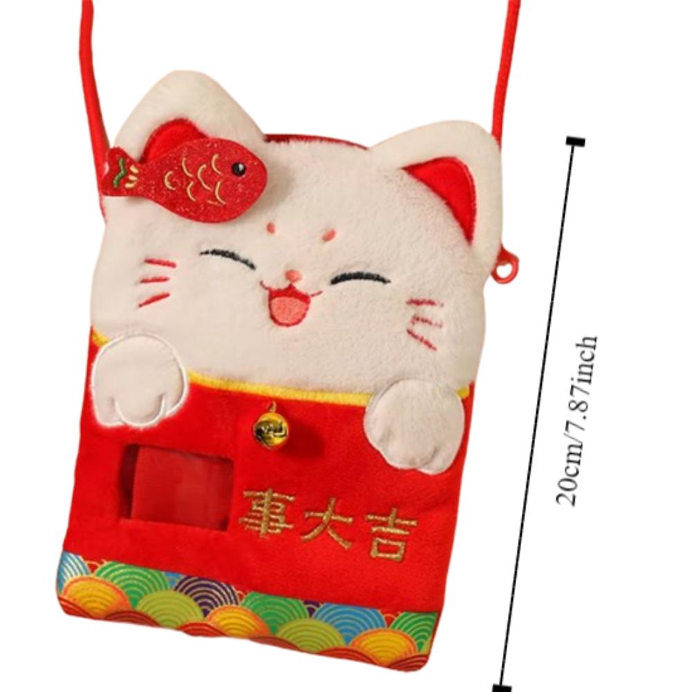 Lucky Money Kitten Goldfish Plush Backpack Red Packet Lucky Money Wallet Chinese Dragon Year