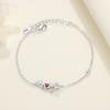 Orstarry S925 Silver Bracelet Chain Lucky Hand Rose Infinite Love Bow Bracelet Chain Charms Jewelry Gift For Women