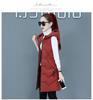 Frauen Herbst Winter Midi Mit Kapuze Ärmellose Weste Mantel Outwear Mantel Übergroße Puffer Jacke Baumwolle Gefütterte Parkas Weste 7 Farbe
