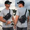 Outdoor Chest Bag for Men, Water-Resistant Fishing Chest Pack, Tactical Vest for Running, Cycling, Hiking, Lightweight Chest Pack Rig for Sports