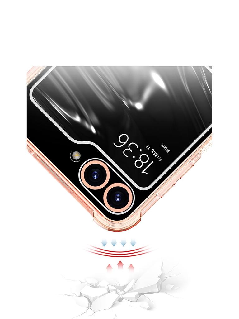 Samsung Flip6 Foldable Phone Case: Anti-collision Protective Cover with Airbag, Finger Ring, and Wireless Charging Compatibility