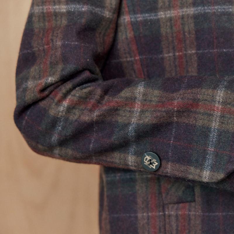 Maxza Multi Check Wool Blend Crop Jacket  Wine  Cd02qj300on