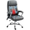 Office Chair with Massage Lumbar Heat Adjustable Height and Tilt Upholstered In Synthetic Leather 66x72x113-121cm Gray