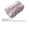 Girls Cosmetic Bag with Ruffles Quilted Cute Pink Bowknot Heart Makeup Bag Soft Cosmetic Pouch Makeup Organizer for Toiletries Brushes