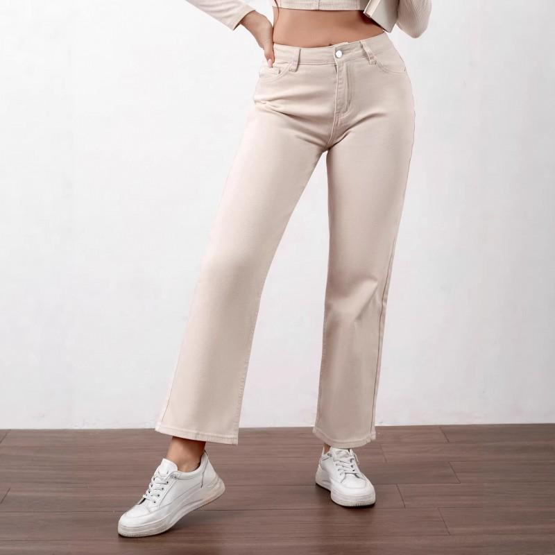 

Simple Women s Jeans Casual Fashion Small Straight Slimming Pants L абрикосовый