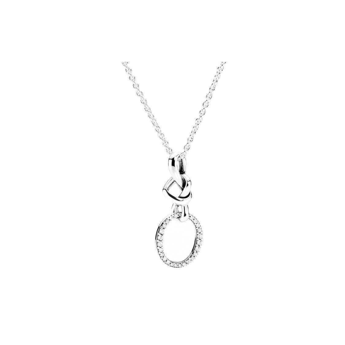 Pandora Knot Heart Pendant Necklace Women necklaces Silver 398078CZ