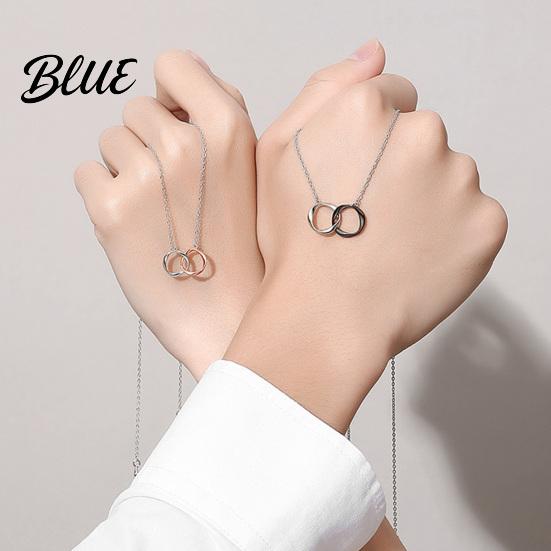 Mobius Band Circles Necklace Intertwined Rings Couple Strip Men Women