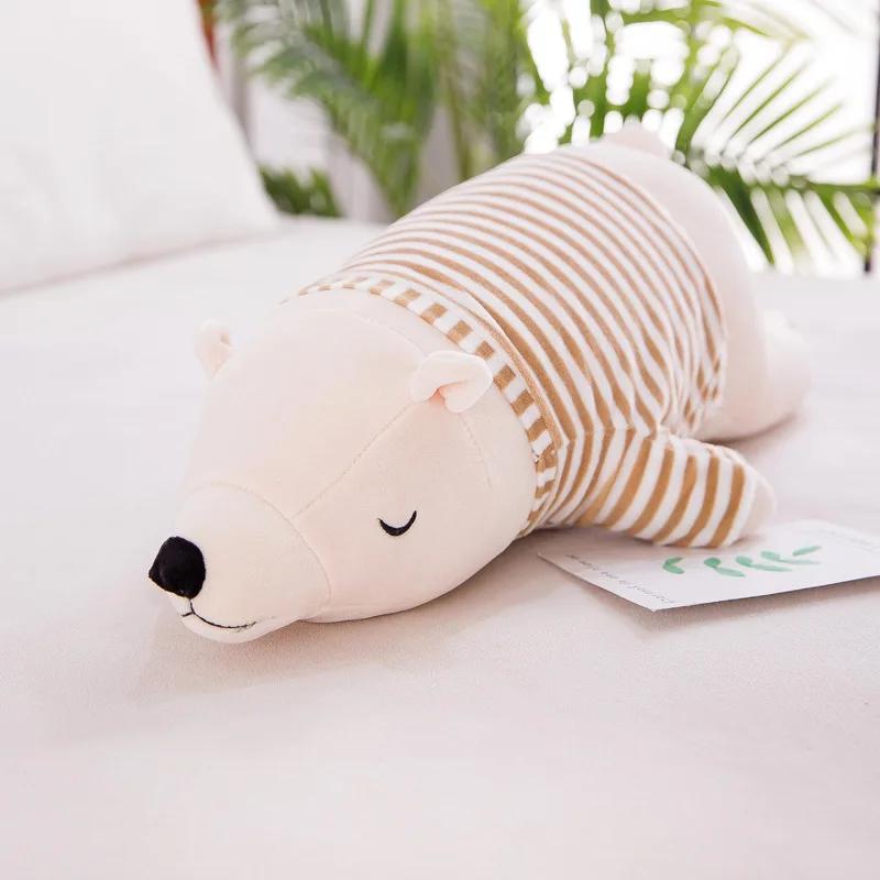 35/55CM Kawaii Dressed Polar Bear Stuffed Animals Big Size Super Soft Animal Cushion Sleeping Pillow Plush Toy Kid
