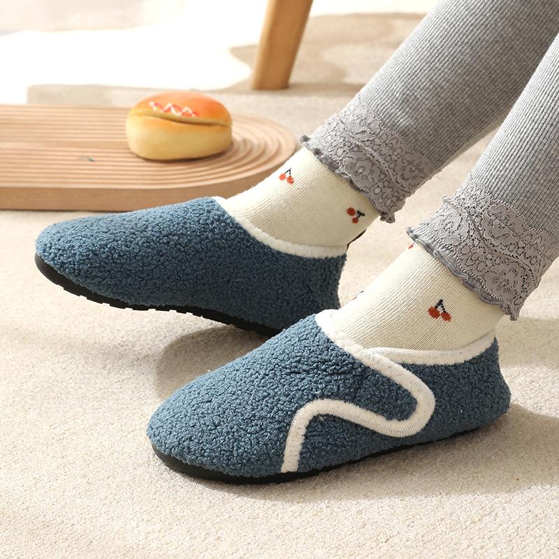 Autumn and Winter Children's Indoor Velvet Floor Socks Shoes Anti Slip Sole Early Education Walking Baby Shoes Home Cotton Shoes Home Cold Proof