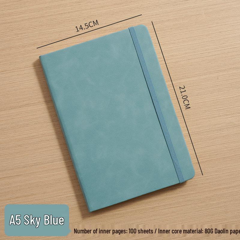 A5 Hardcover PU Strap Notebook - Thickened, Elegant Business Office Diary