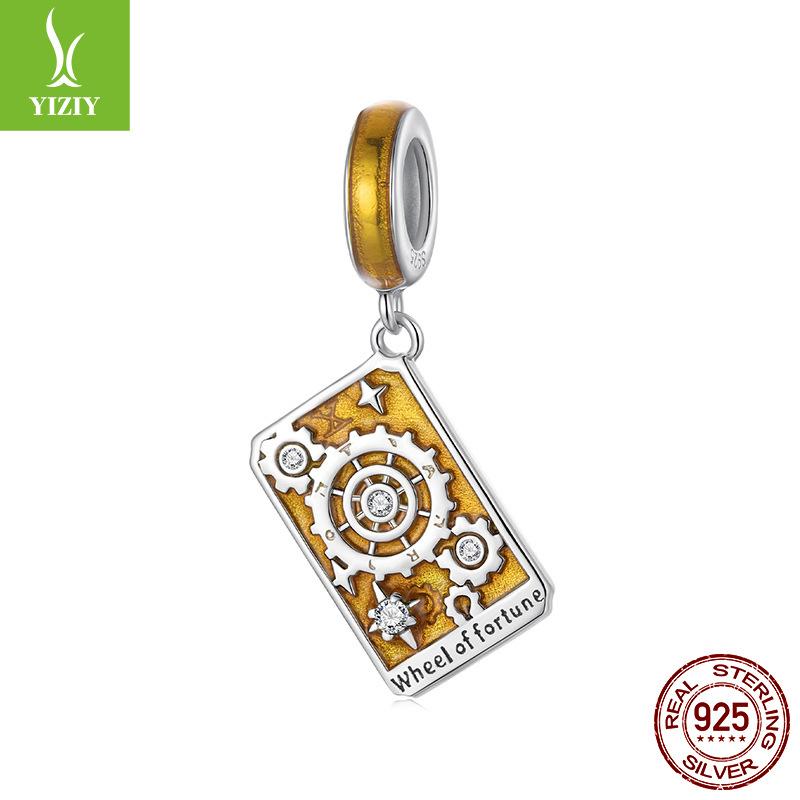 Tarot Wheel Of Fortune Diy Pendant Xiaohongshu Explosive S925 Sterling Silver Lucky Beads