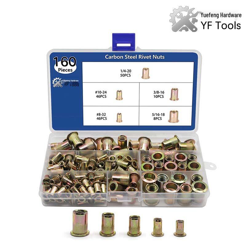 150-Piece Rivet Nut Set: Galvanized, Inch & Metric