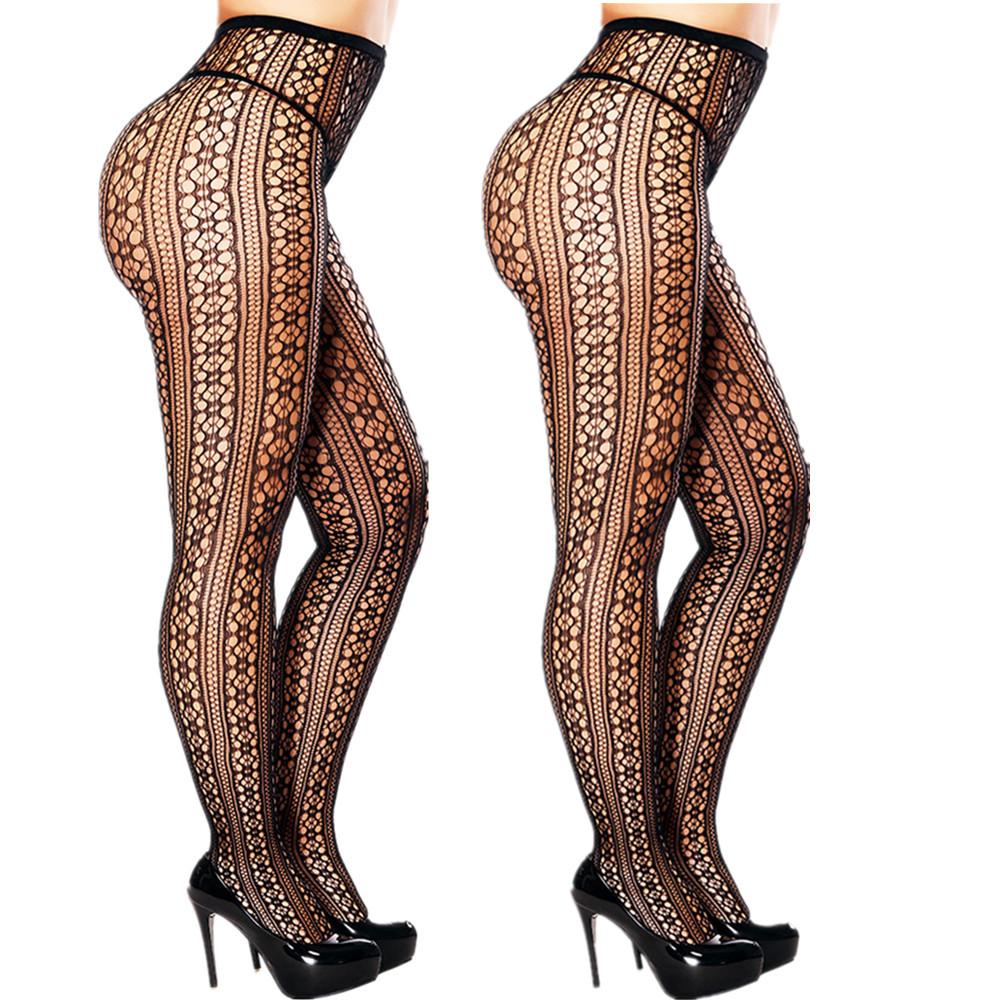 2 Pairs/Lot Plus Size Fishnet Tights Women Sexy Pantyhose Erotic Lingerie Sex Body Stockings Large Size Hollow Fishnet Pantyhose