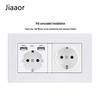 Type 146 Dual USB 16A Two-Gang European Power Socket Panel with German Standard Switch (Concealed)