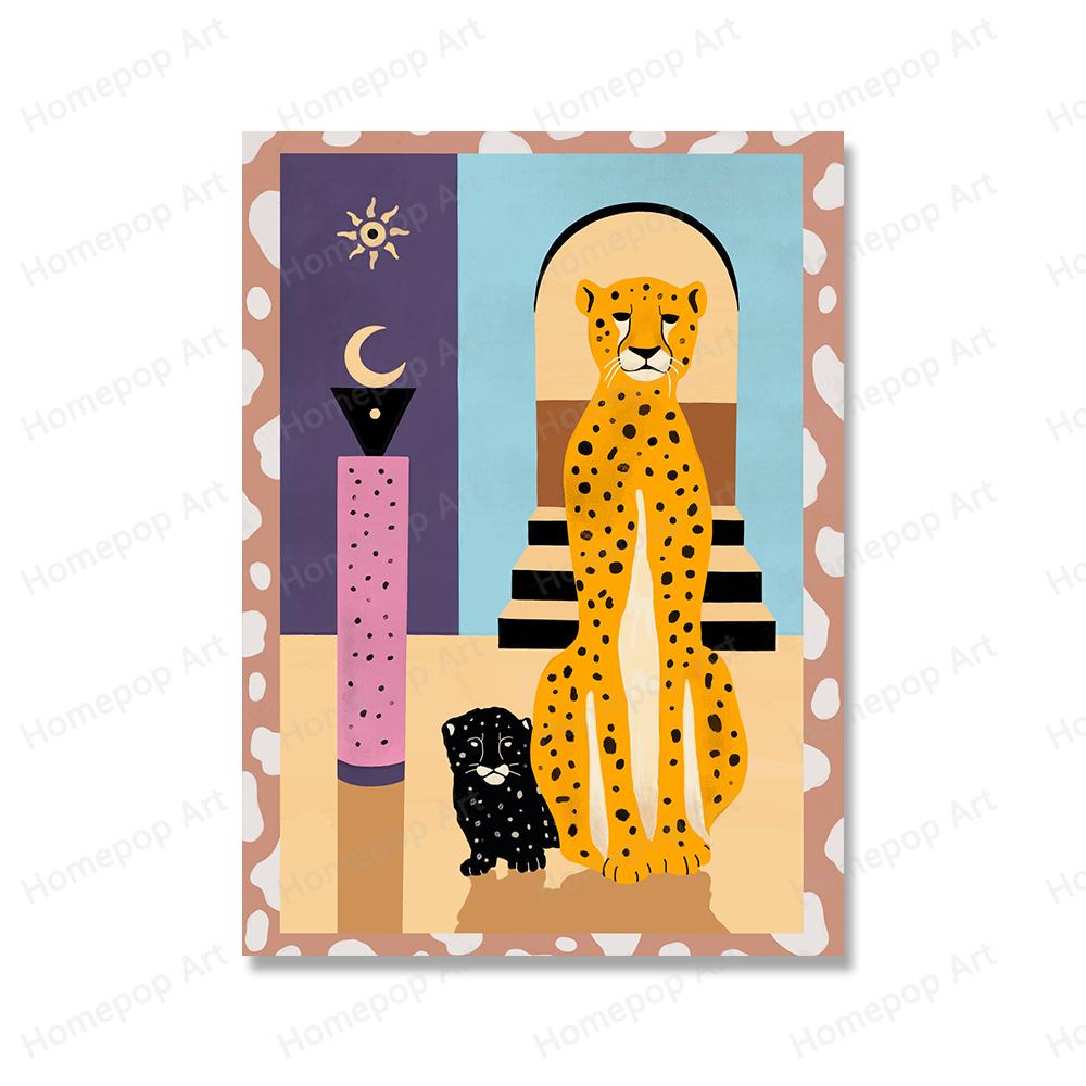 Tiger Paradise Forest Animal Wall Art Canvas Painting Abstract Cheetah Posters and Prints Living Room Pictures Home Decoration