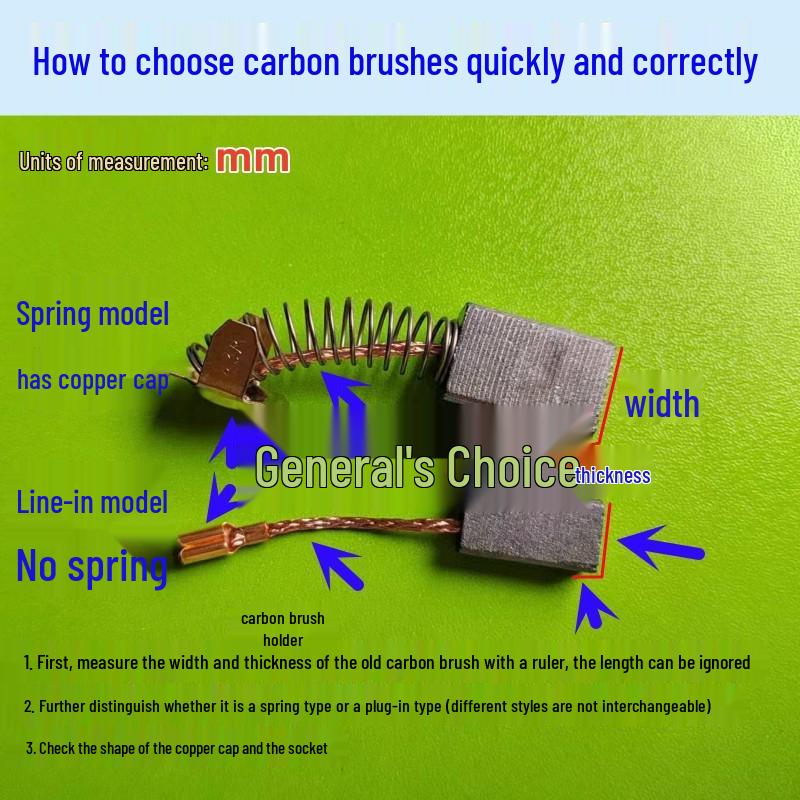 Durable Carbon Brush Set for Grinders, Drill, Hammer, Polisher, Cutter, and Picker Tools