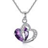 Accessories, Blue Purple Crystal Heart Collarbone Chain Fashion Two-Tone Necklace Summer Fresh Girl