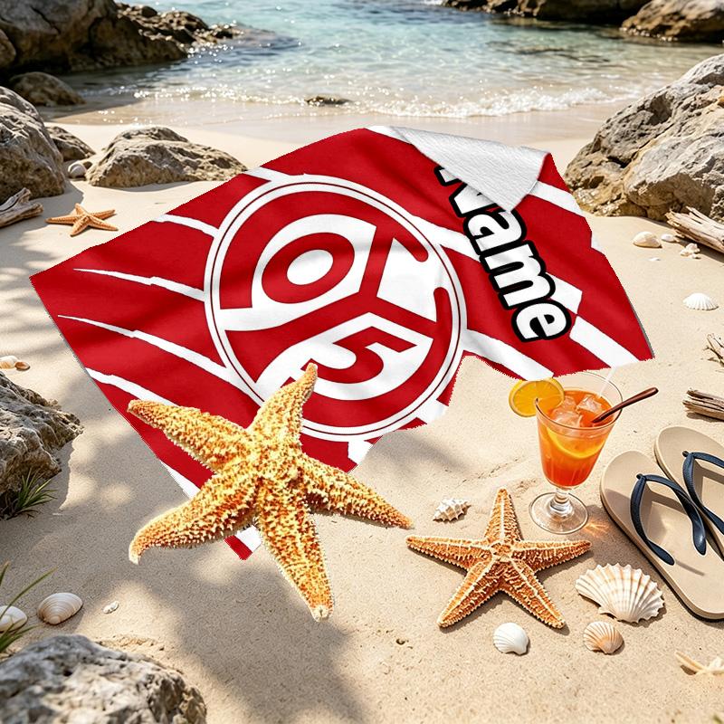 Custom Name Personalized 05 1FSV Mainz 05 Print Beach Towel, for Trip Camping Beach Party Home Decor, Birthday Gift for Family & Friends