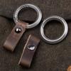 Leather Keychain for Men and Women,Titanium Alloy Car Keys Holder Key Fob Keychain,Mens Key Chains Clip for Car Keys