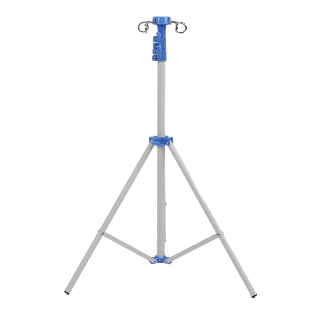 IV Pole Tripod Stand with 4 Hook Multifunctional Metal IV Pole Collapsible Stand IV Drip Bag Floor Stand for Travel Hospital 22mm