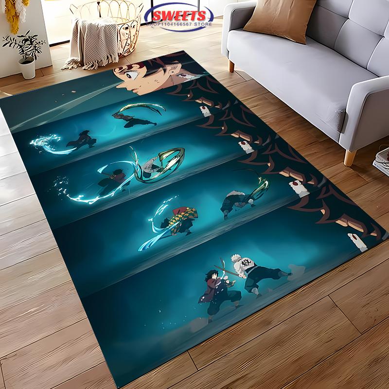 New Arrival ! Customized Demon Slayer Carpet, Demon Slayer Nine Hashira Living Room Bedroom Bed Mat, Non-slip Durable Office Rug