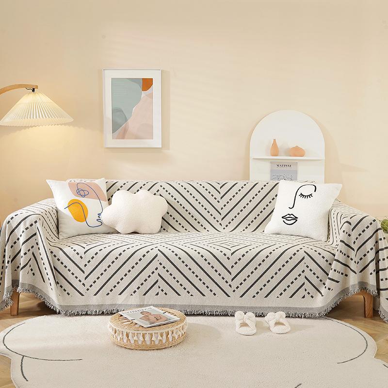 Geometry Chenille Sofa Cover Cloth Sofa Blanket Cover Full Cover Universal Couch Towel Cover Dust Proof Sofa Cushion Cover