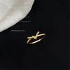 Micro-set Zircon Electroplated 18K Real Gold Knot Ring, Commuter Simple Ring, Index Finger Ring
