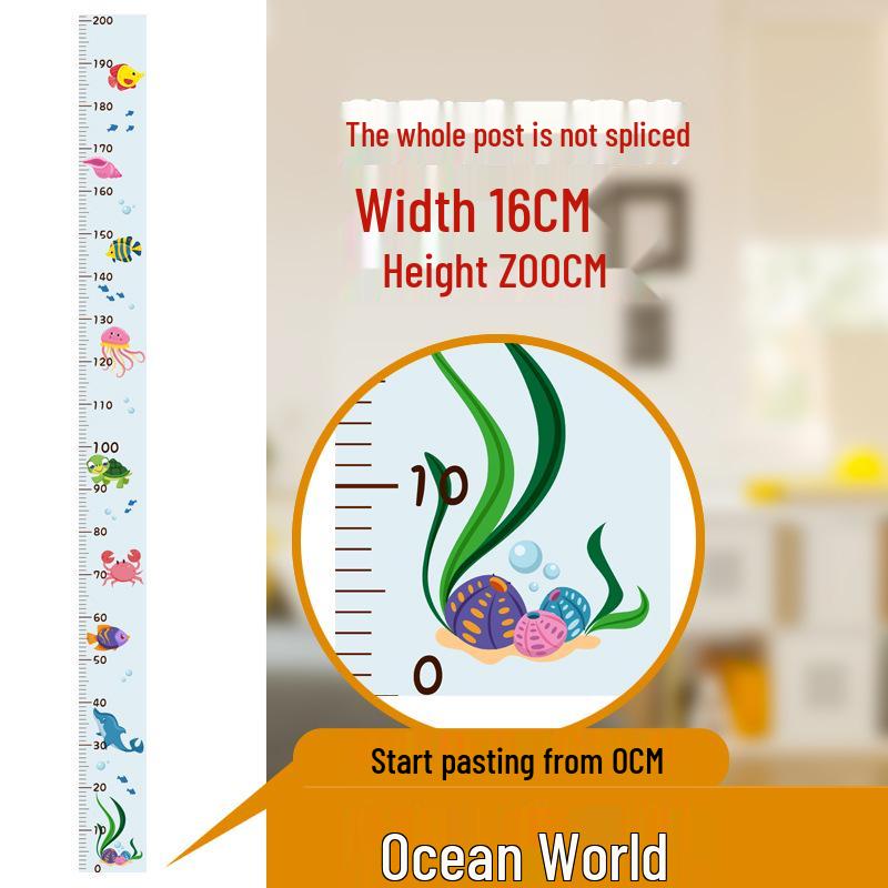 Removable Waterproof Cartoon Height Wall Sticker for Kids' Room