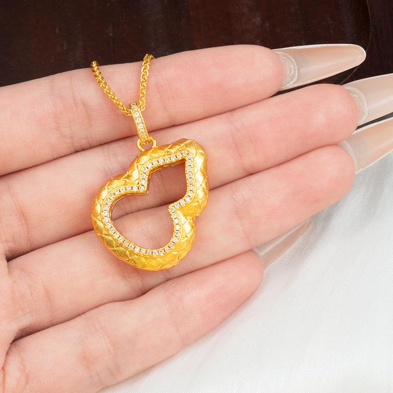 Fish Scale Gourd Women s Luxury Jewelry Necklace Pendant 60CM(Necklace Long)