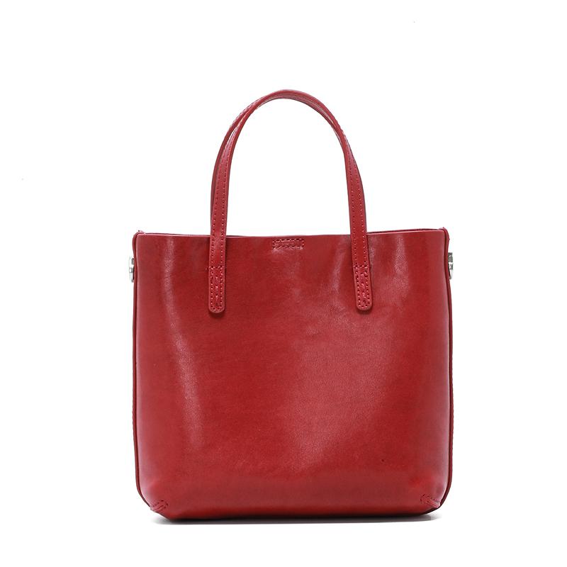 

2026 New Women s Genuine Leather Handbag Luxury Designer s Shoulder Tote Bag Ladies Vintage Top-Handle Bags Female Underarm Bags 19x9x18cm червоний