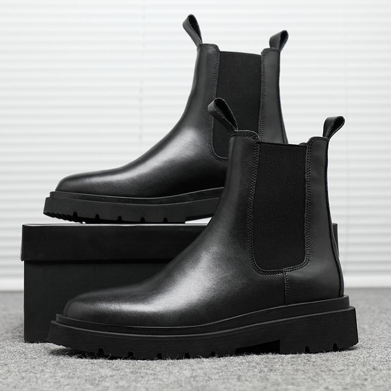 Fashion 2025 Autumn New Chelsea Boots for Men Black Boots Platform Shoes Fashion Ankle Boots Winter Slip on Men Shoes New Botines Mujer