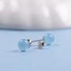 Orecchini ITSMOS Acquamarina a Bottone Argento s925 Pietra Naturale Rotondi Blu Gioielli per Donna Regalo Classico per Feste