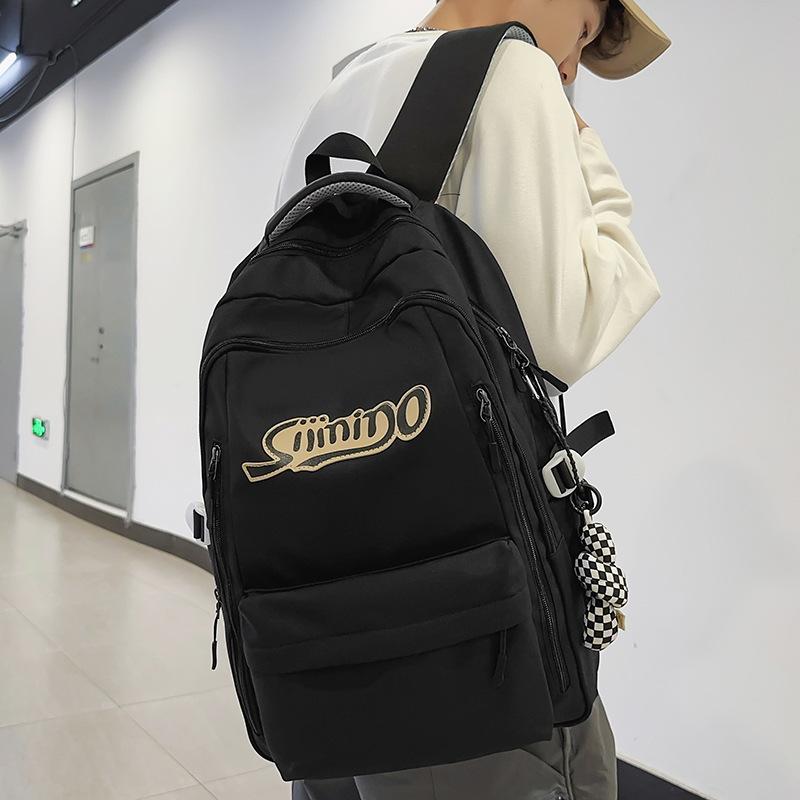 School bag Elementary school student Junior high school student High school student College student Female large capacity burgundy men's backpack