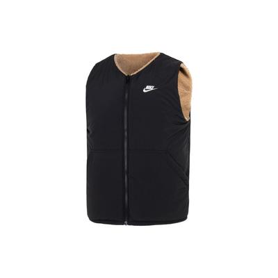 Reversible Fleece Vest With Logo Print And Pocket Detail Men Vest Black DQ4879-258