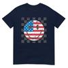 Happy 4th Of July Groovy Smile Face Red White Blue Usa Tshirt