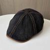 Nouveau lavage et vieux rétro denim patchwork petit bord chapeau octogonal littéraire et loisir chapeau de peintre homme tendance