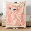Custom Name Unicorn Pink Flowers Blanket for Couch & Bed, Plush Cozy Fuzzy Blanket Super Soft & Warm Blankets for Fall and Winter. 0908151