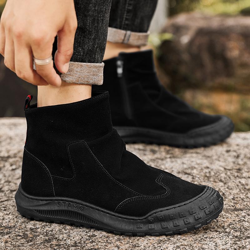 Classic Men's High Top Boots Ankle Boots, Anti Slip Soles Outdoor Work Shoes for Spring and Summer, Chelsea Boots Designer Shoes
