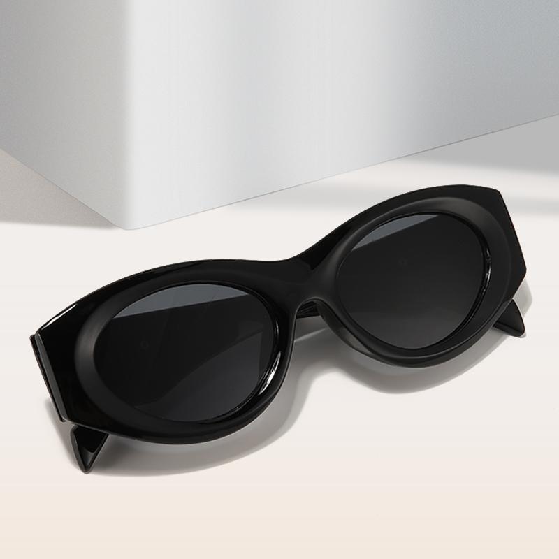 1pc European American Cat Eye Oval Sunglasses Women High-end Fashion Street Photography Accessory