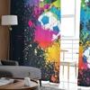 Bunte Fußbälle Luxuriöse Chiffon Sheer Vorhänge für Wohnzimmer Schlafzimmer Dekoration Fenster Voiles Tüllvorhang