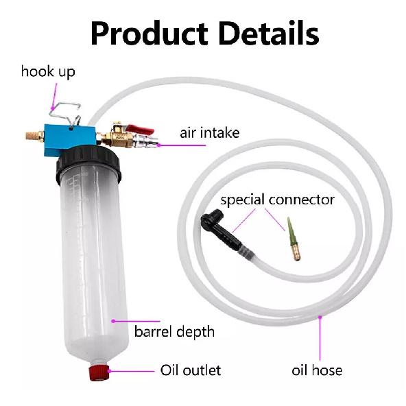 1*Brake Clutch Fluid Pneumatic Vacuum Bleeder Kit Power Steering Change Oil Tool